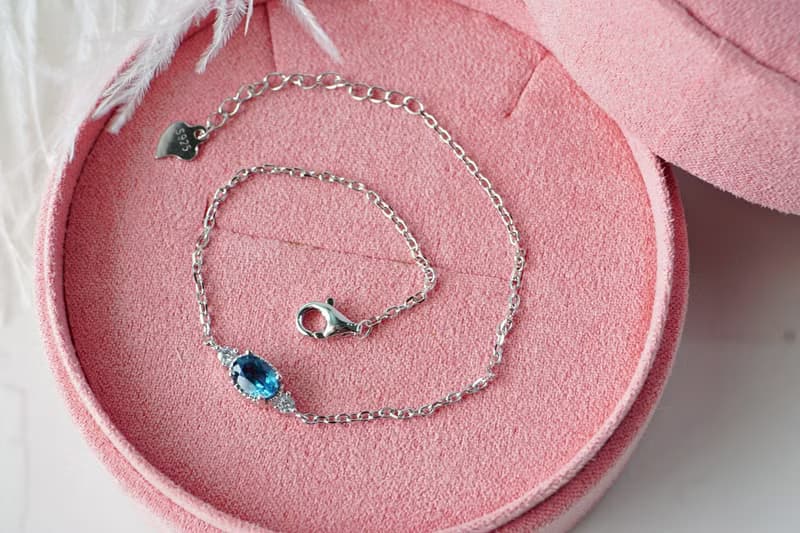 Natural Topaz Bracelet Sterling Silver 925