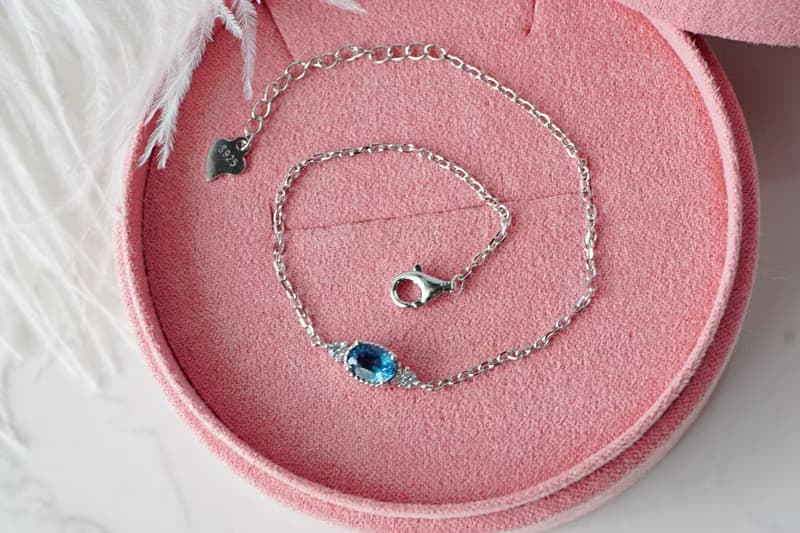 Natural Topaz Bracelet Sterling Silver 925