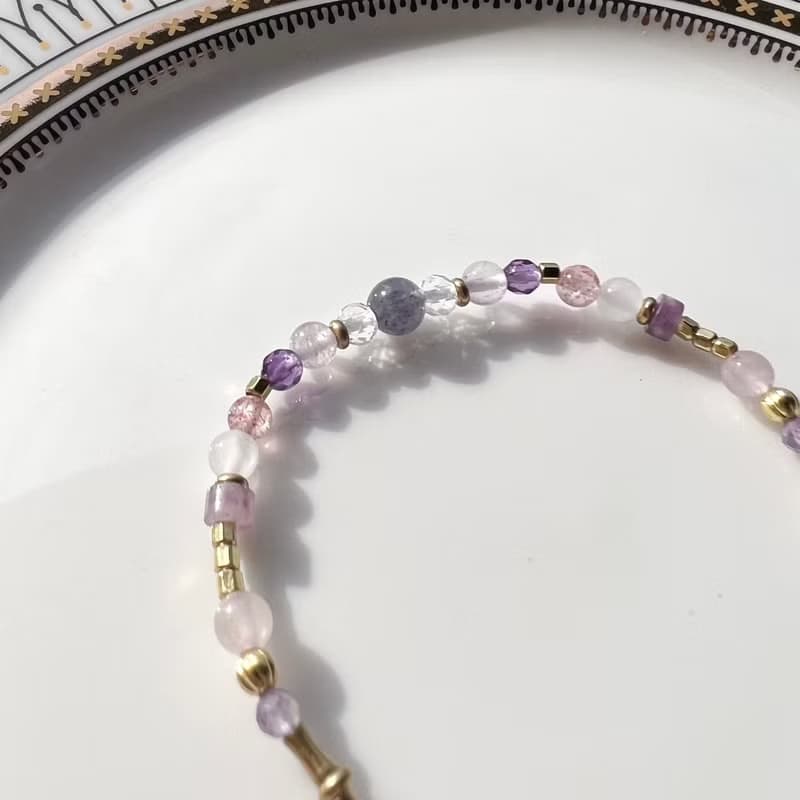 【羅馬競技場的戰神阿瑞斯】草莓晶 紫水晶 粉晶 堇青石 水晶手鍊