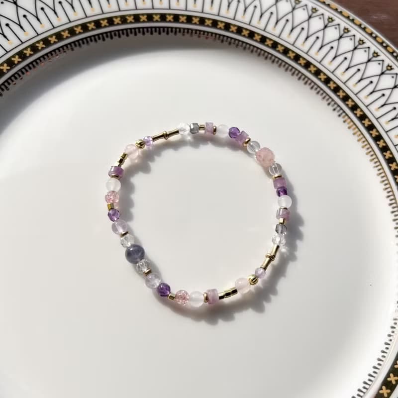 【羅馬競技場的戰神阿瑞斯】草莓晶 紫水晶 粉晶 堇青石 水晶手鍊