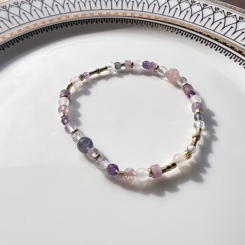 【羅馬競技場的戰神阿瑞斯】草莓晶 紫水晶 粉晶 堇青石 水晶手鍊