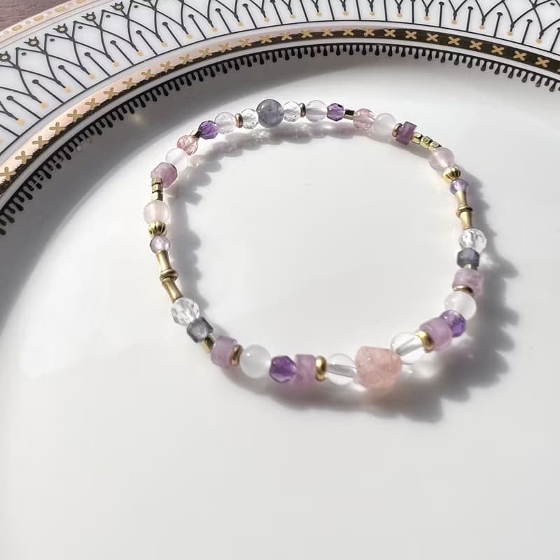 【羅馬競技場的戰神阿瑞斯】草莓晶 紫水晶 粉晶 堇青石 水晶手鍊