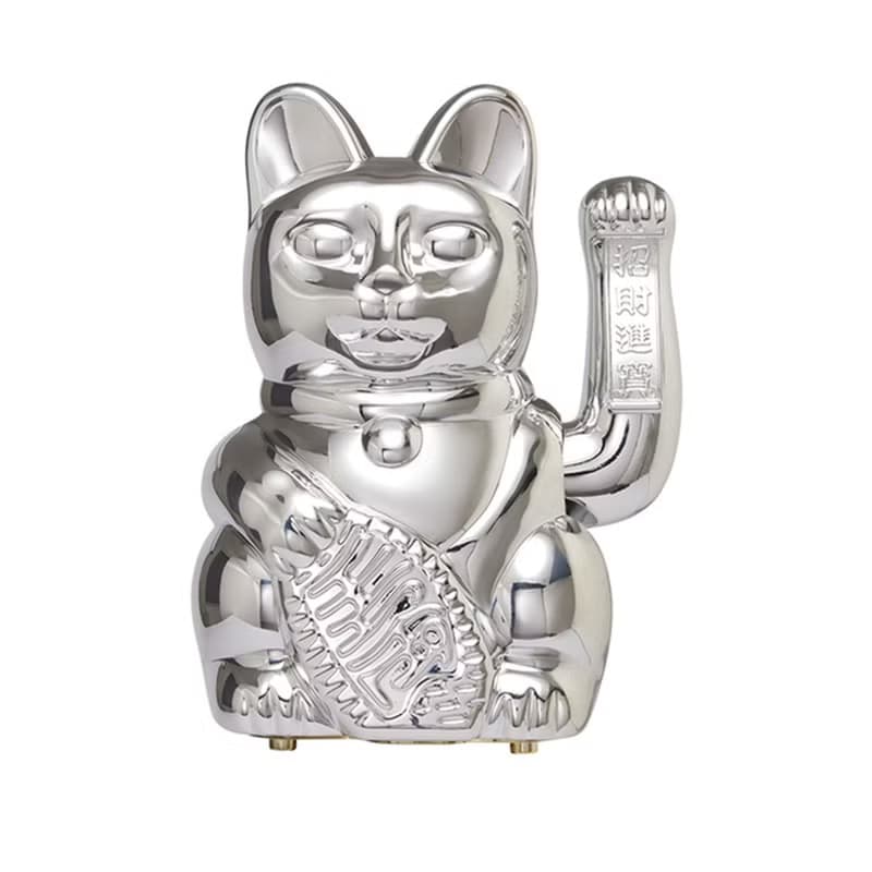 Jumbo Lucky Cats 特大號幸運繽紛自動招手招財貓-幸運閃銀色