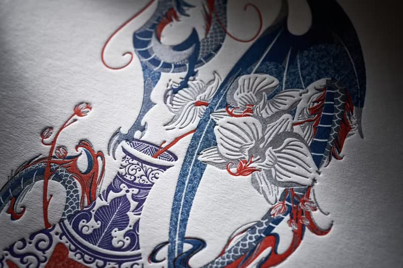 龍年凸板賀卡-瓶安。平安