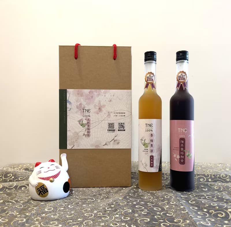 TNE尊榮禮盒2入組 (100%初萃限定+青梅酵素) 天然健康飲品 母親節