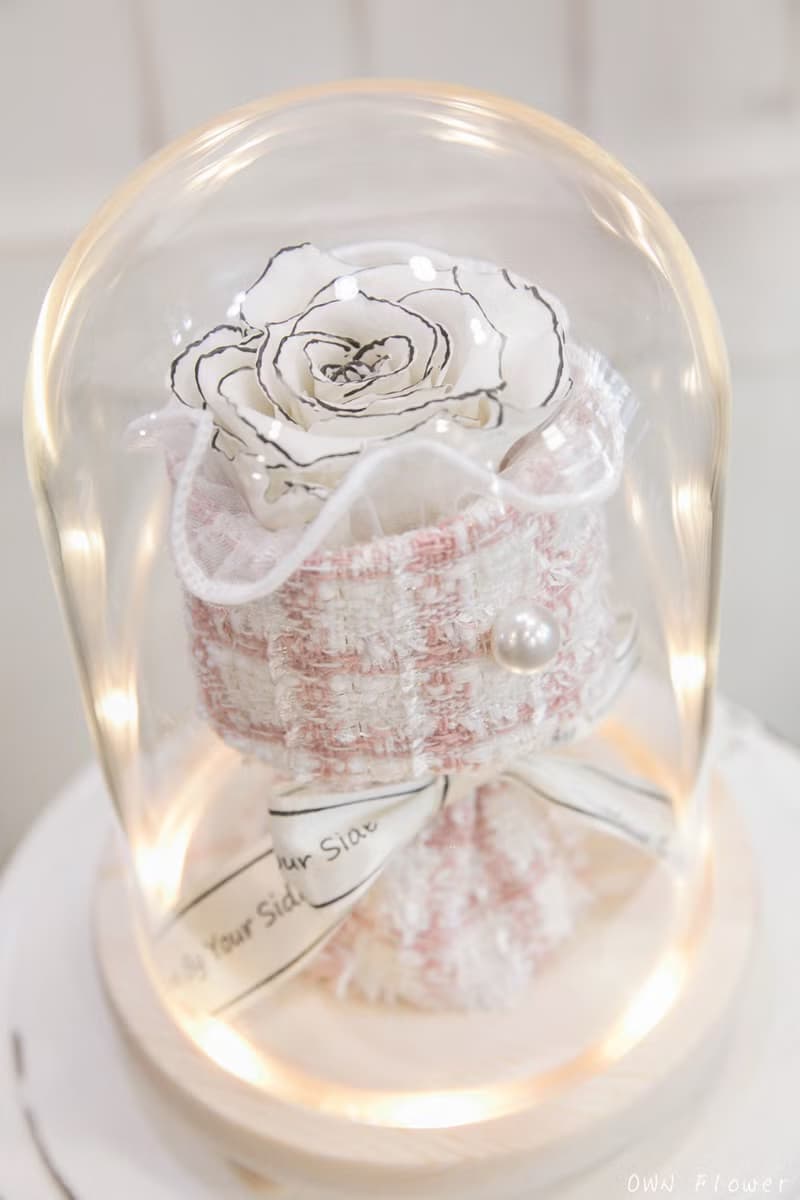 小香風花束/永生花花束/永生花玻璃盅/玻璃罩夜燈/小花束/禮物