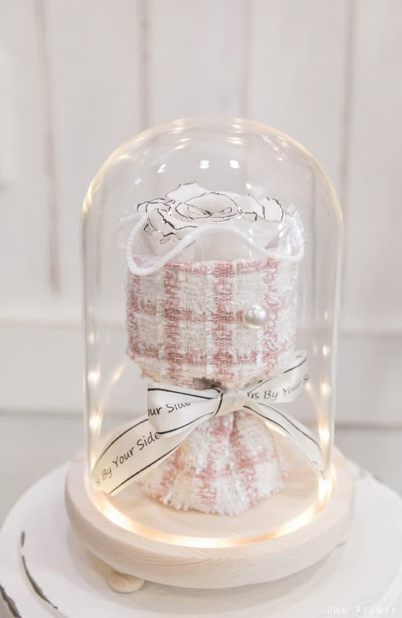 小香風花束/永生花花束/永生花玻璃盅/玻璃罩夜燈/小花束/禮物