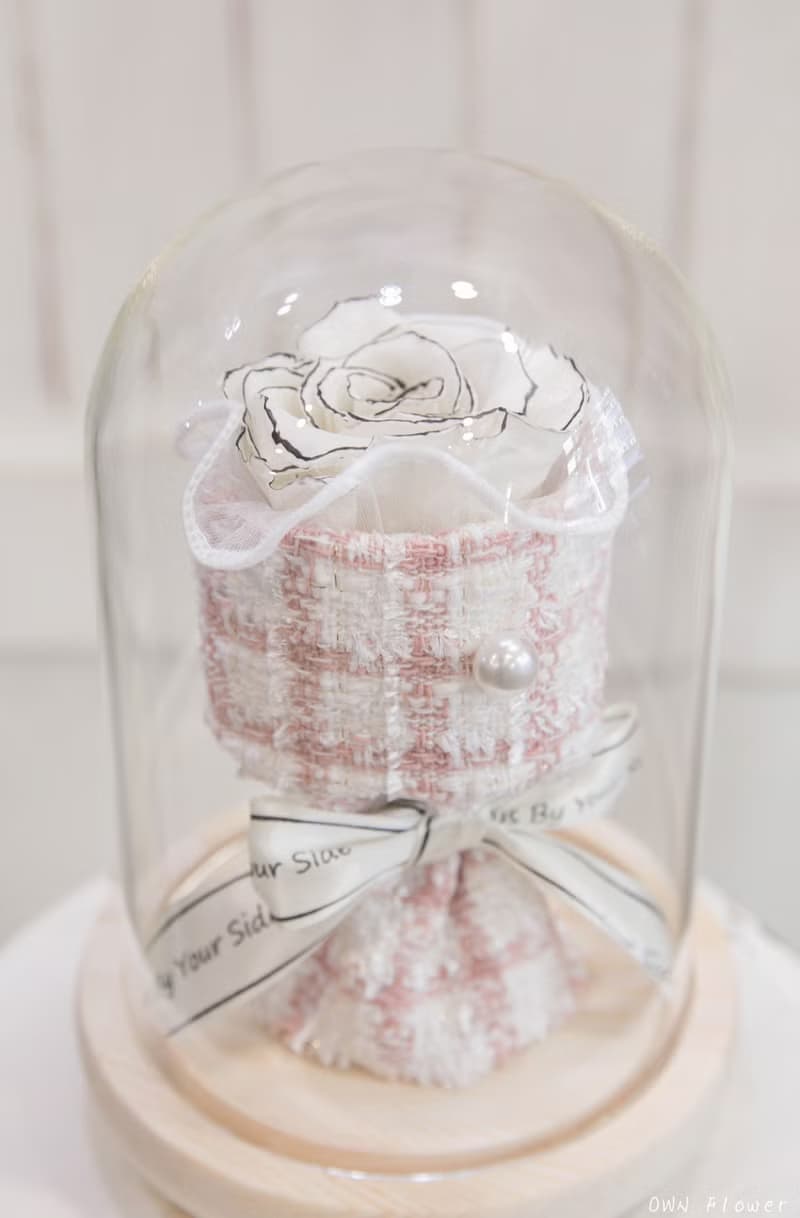 小香風花束/永生花花束/永生花玻璃盅/玻璃罩夜燈/小花束/禮物