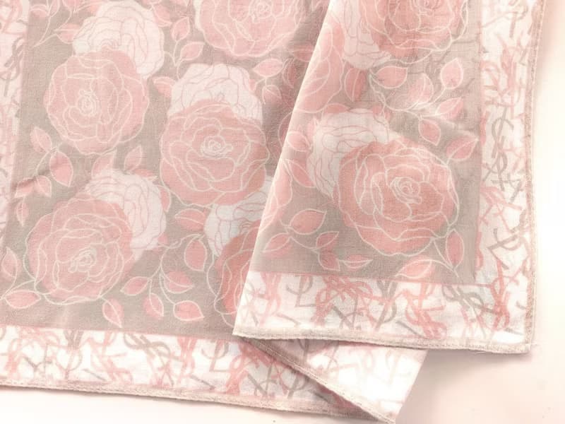 YvesSaintLaurent Vintage Scarf Magnolia Flower 23 x 23 inches