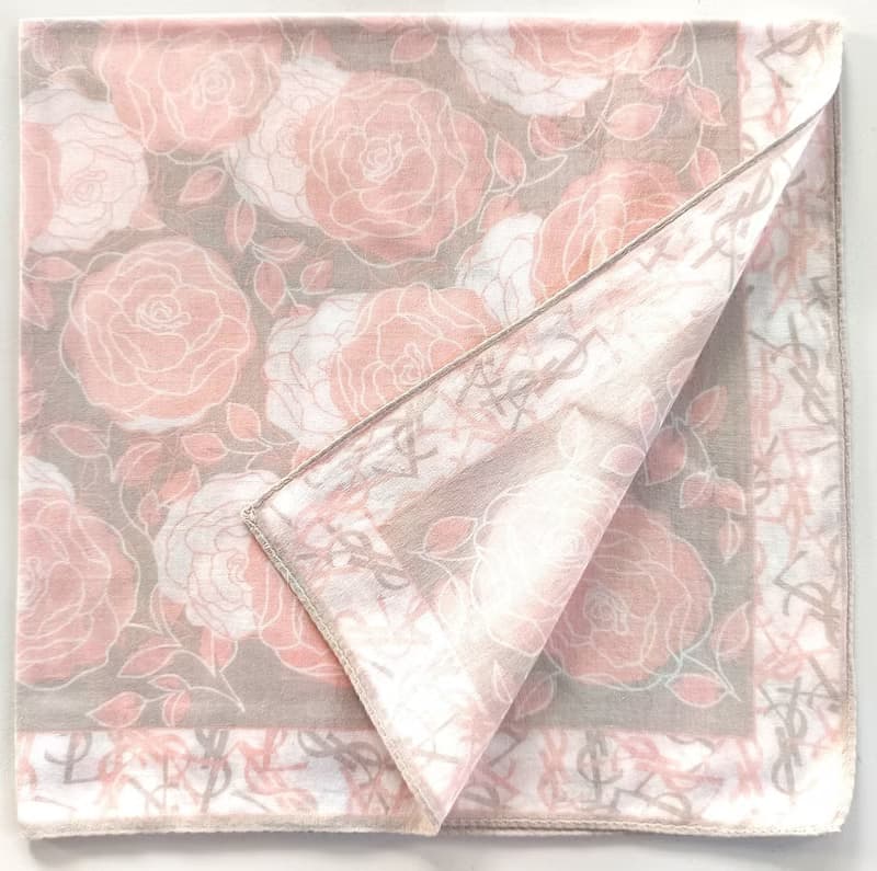 YvesSaintLaurent Vintage Scarf Magnolia Flower 23 x 23 inches