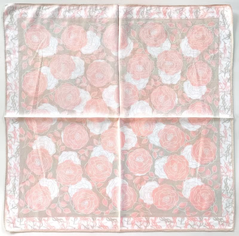 YvesSaintLaurent Vintage Scarf Magnolia Flower 23 x 23 inches