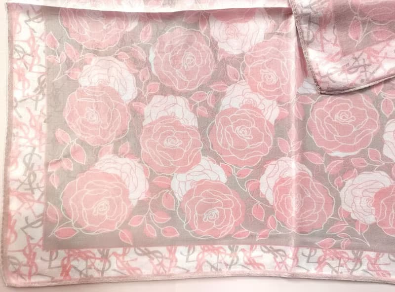 YvesSaintLaurent Vintage Scarf Magnolia Flower 23 x 23 inches