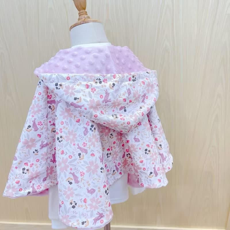 花間粉兔 雙面保暖嬰幼兒斗篷 嬰兒禮物 周歲禮 滿月禮 彌月禮盒