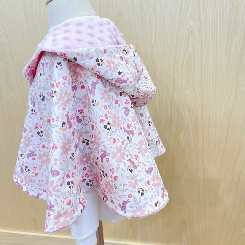 花間粉兔 雙面保暖嬰幼兒斗篷 嬰兒禮物 周歲禮 滿月禮 彌月禮盒