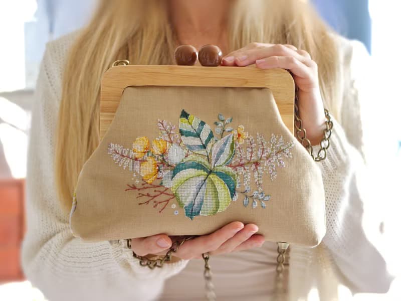 【數位】Watercolor Green Bouquet I - PDF cross stitch pattern