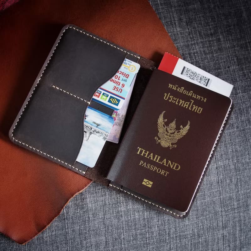 Personalized Passport holder Handmade Crazy horse genuine leather
