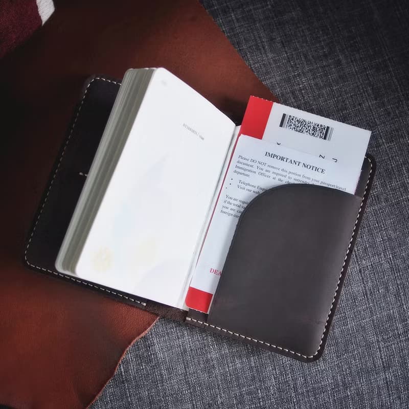 Personalized Passport holder Handmade Crazy horse genuine leather