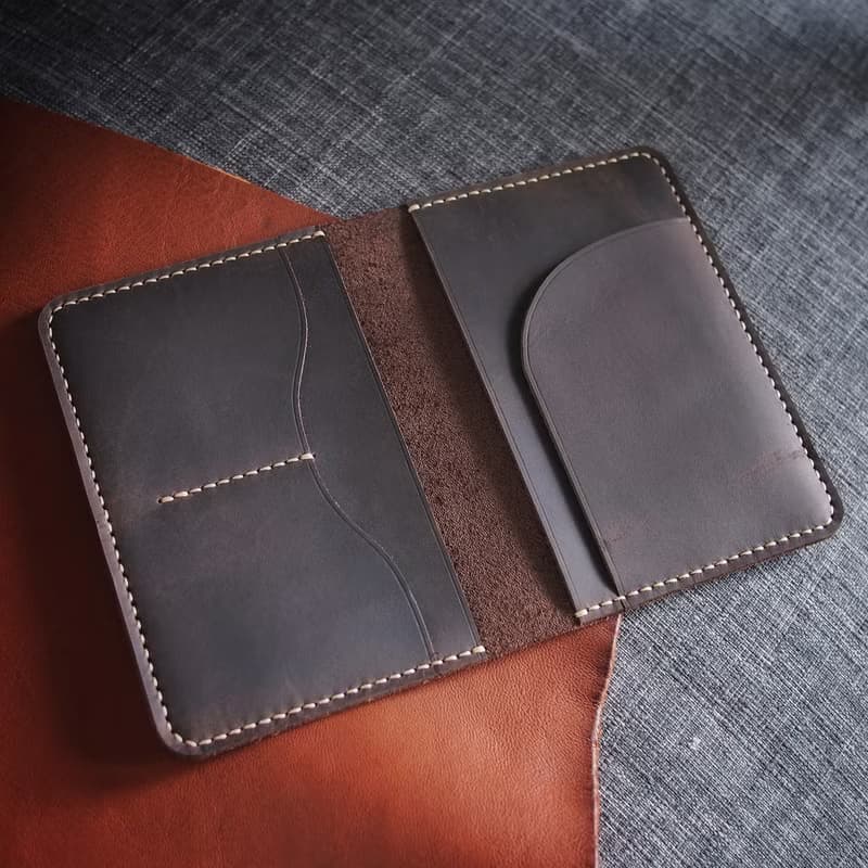 Personalized Passport holder Handmade Crazy horse genuine leather