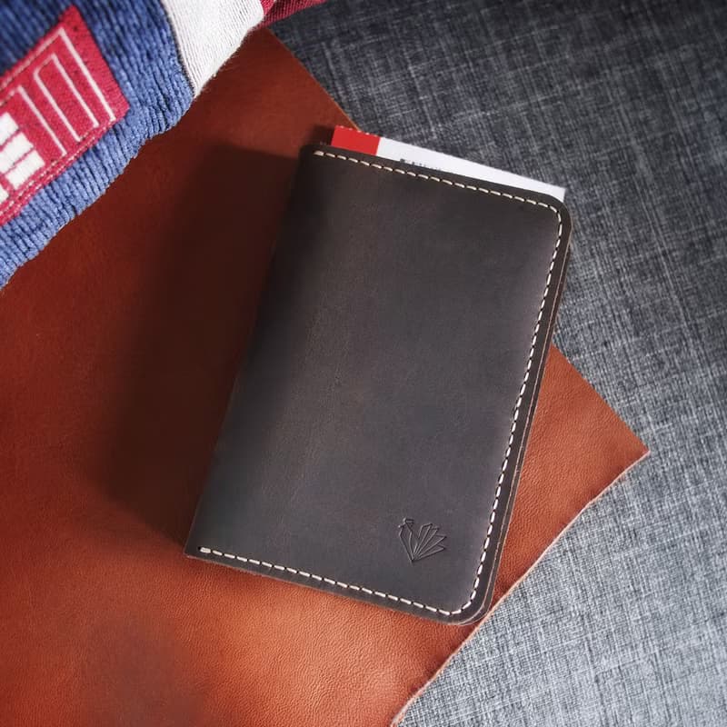 Personalized Passport holder Handmade Crazy horse genuine leather