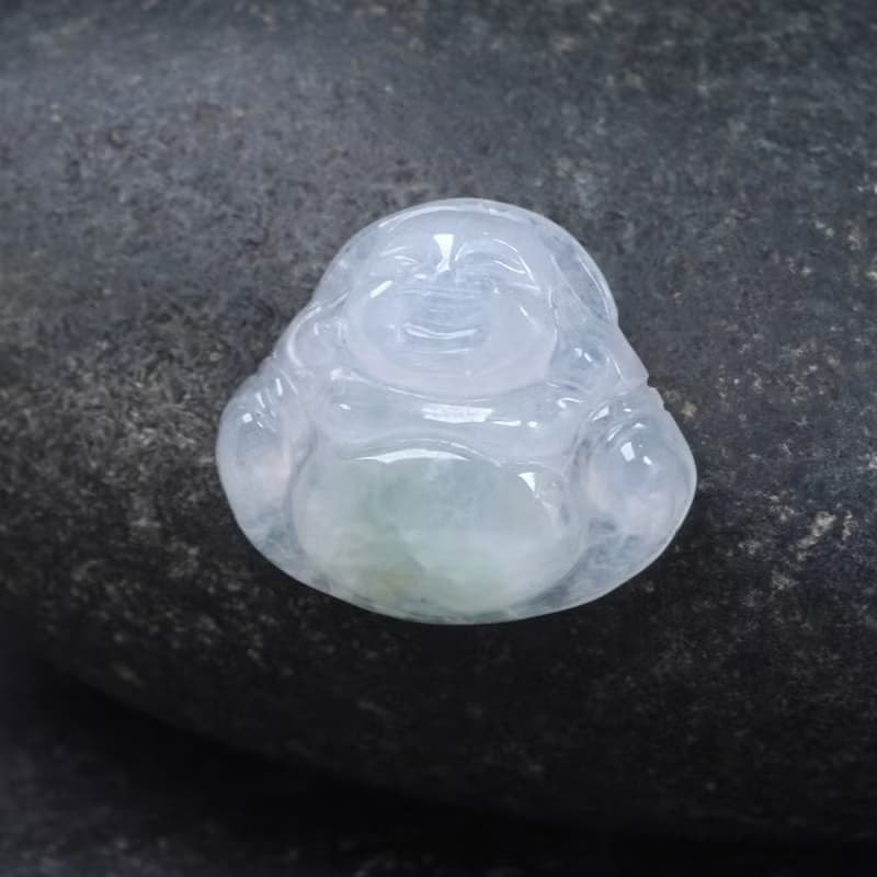冰種飄綠翡翠彌勒佛佛公項鍊 | 裸石 | 天然緬甸玉翡翠A貨 | 送禮