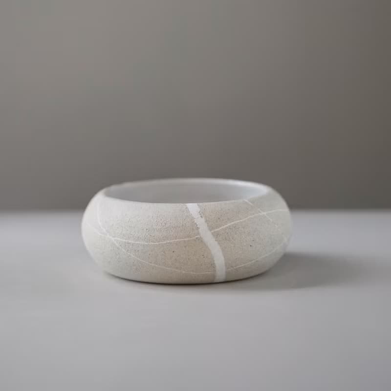Stillness Pebble 陶瓷花崗鵝卵石頭兩用碗盤 017