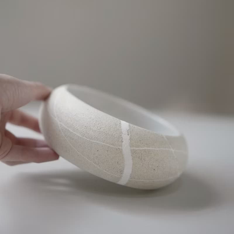 Stillness Pebble 陶瓷花崗鵝卵石頭兩用碗盤 017