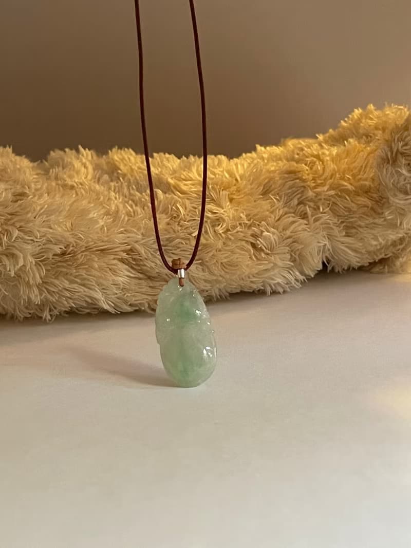 葫蘆翡翠吊墜項鍊緬甸玉無優化天然A貨翡翠 冰飄綠花