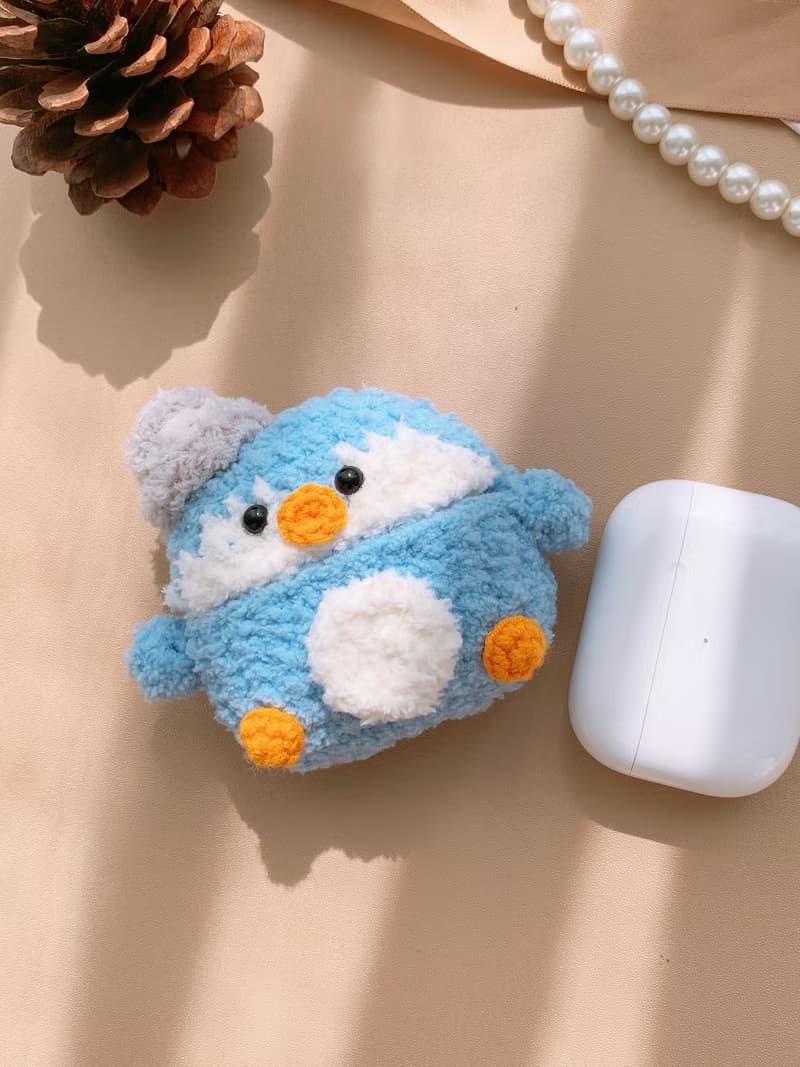 手工原創企鵝耳機套鉤織禮物耳機套蘋果無線耳機AirPods Pro