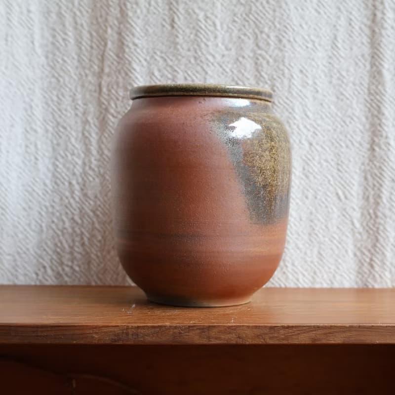 朱泥 柴燒陶茶倉 茶葉罐
