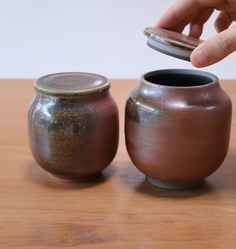 朱泥 柴燒陶茶倉 茶葉罐