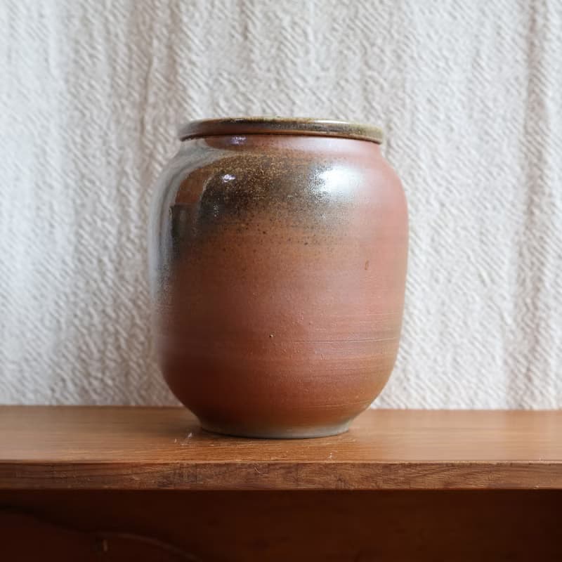 朱泥 柴燒陶茶倉 茶葉罐