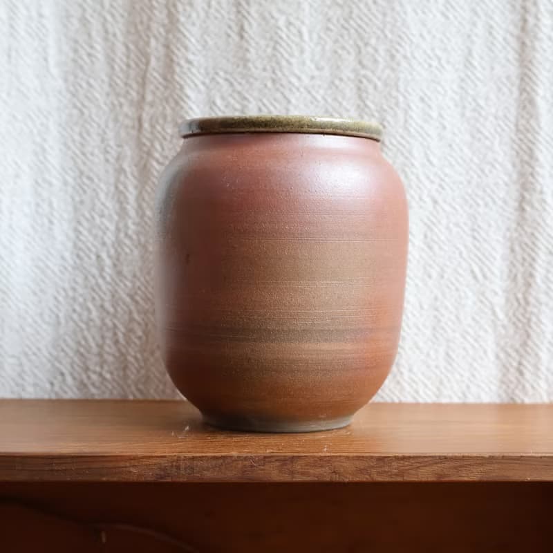 朱泥 柴燒陶茶倉 茶葉罐