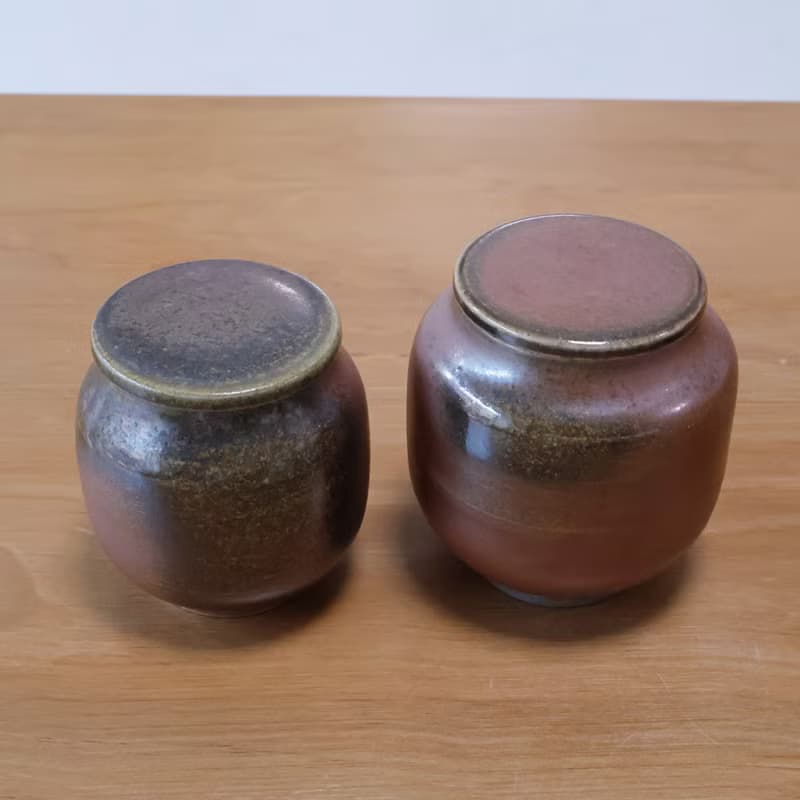朱泥 柴燒陶茶倉 茶葉罐