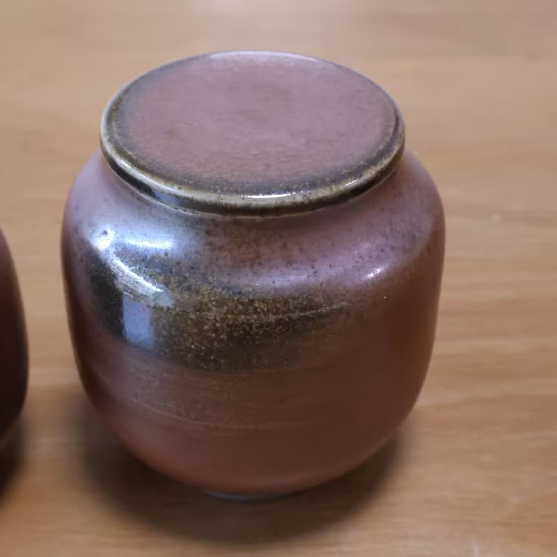 朱泥 柴燒陶茶倉 茶葉罐