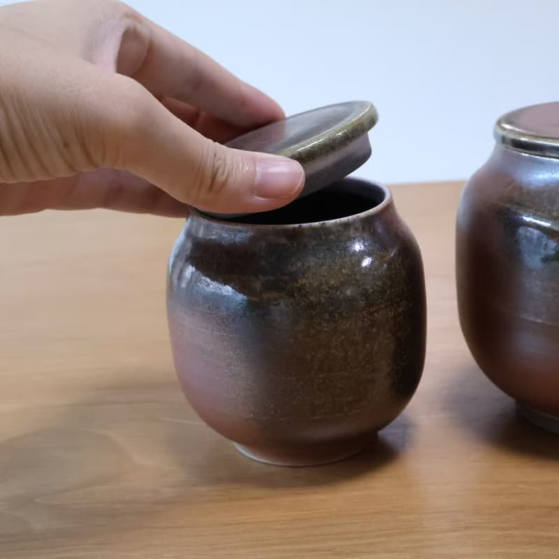 朱泥 柴燒陶茶倉 茶葉罐