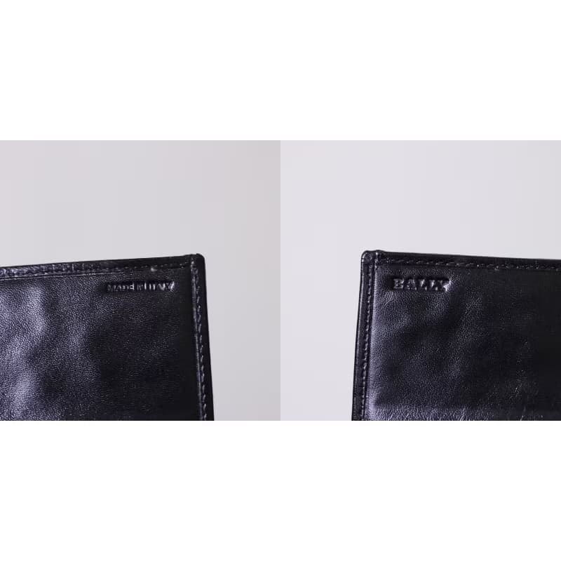 Vintage Bally 黑色絎縫小羊皮長夾