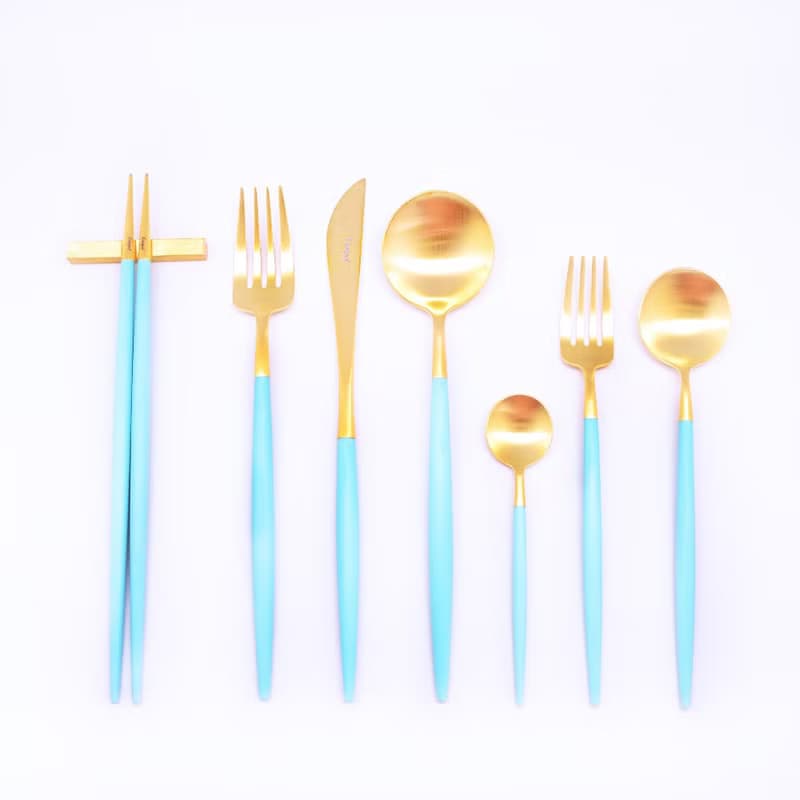 葡萄牙 Cutipol  GOA   蒂芬妮金 主餐四件組(刀叉匙+咖啡匙)