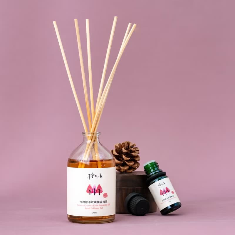 絕版出售 / 天然台灣檜木玫瑰精油室內擴香瓶