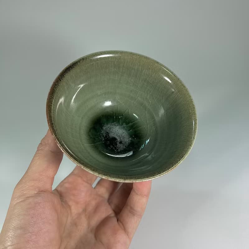 手作柴燒龍泉青瓷茶碗LONG011