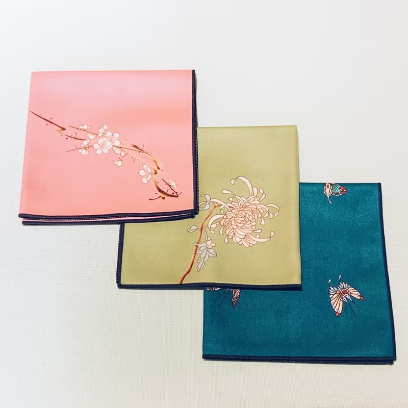 自慢堂清夢方茶巾 菊花/梅花/蝴蝶