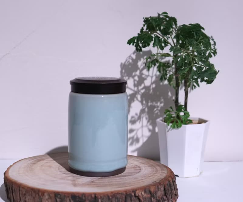 【汝窯 天青色】茶倉 台灣陶瓷茶倉  Ceramic
