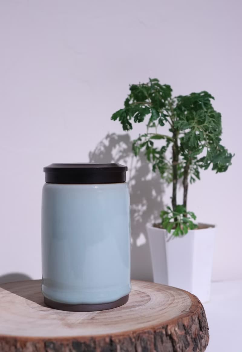 【汝窯 天青色】茶倉 台灣陶瓷茶倉  Ceramic