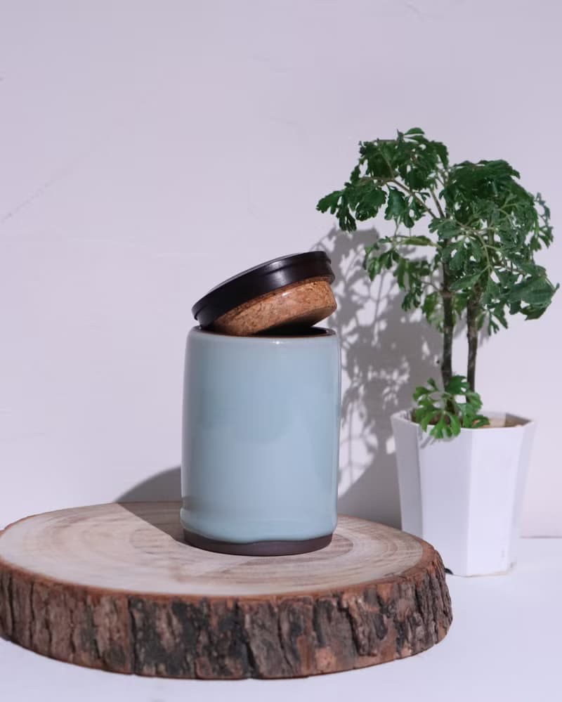 【汝窯 天青色】茶倉 台灣陶瓷茶倉  Ceramic