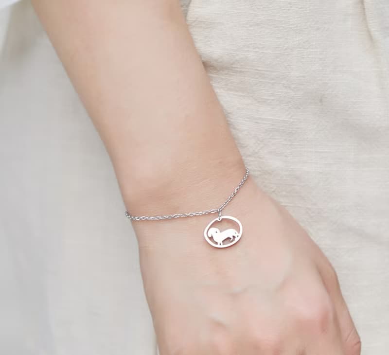 三件套組 狗狗小印章系列- 臘腸狗 -耳環