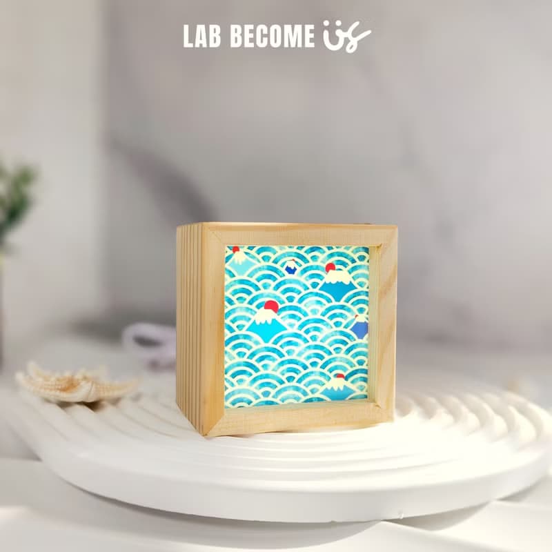 青海波富士山 / 日系 / 木製手工燈箱