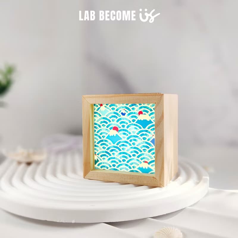 青海波富士山 / 日系 / 木製手工燈箱