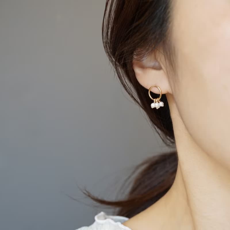 14kgf Circle Earrings