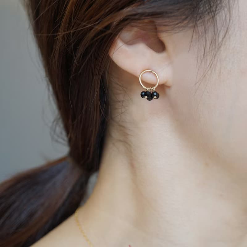 14kgf Circle Earrings