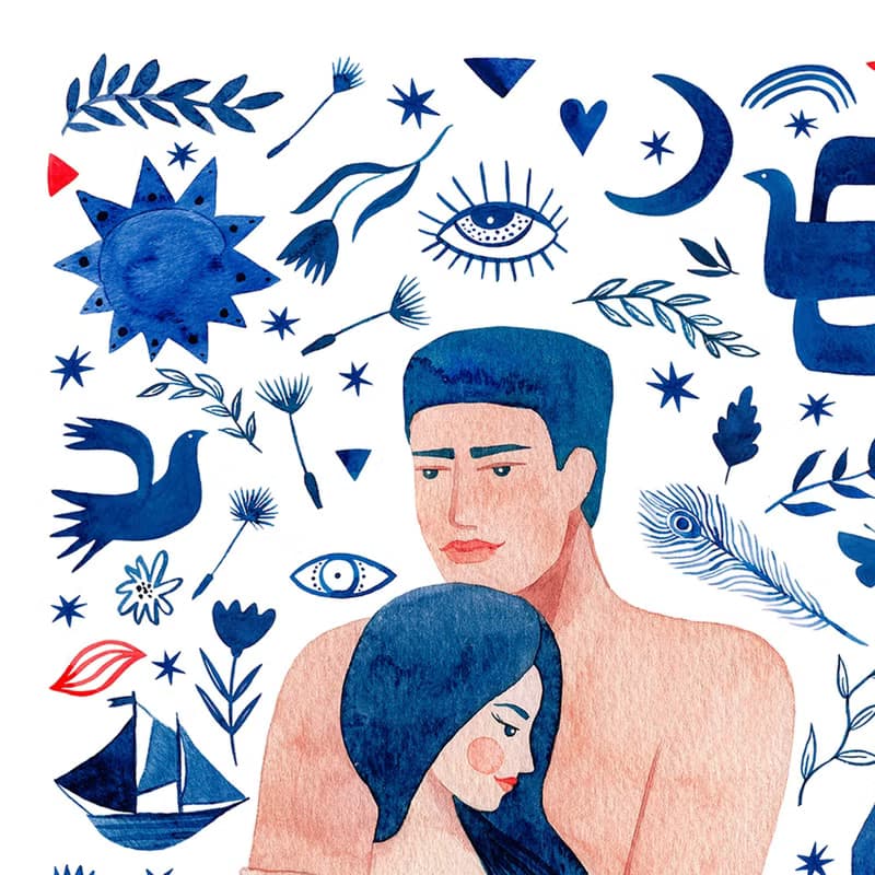 【數位】藍色花朵海報數位 JPEG 可列印牆面畫廊牆面藝術花卉印刷