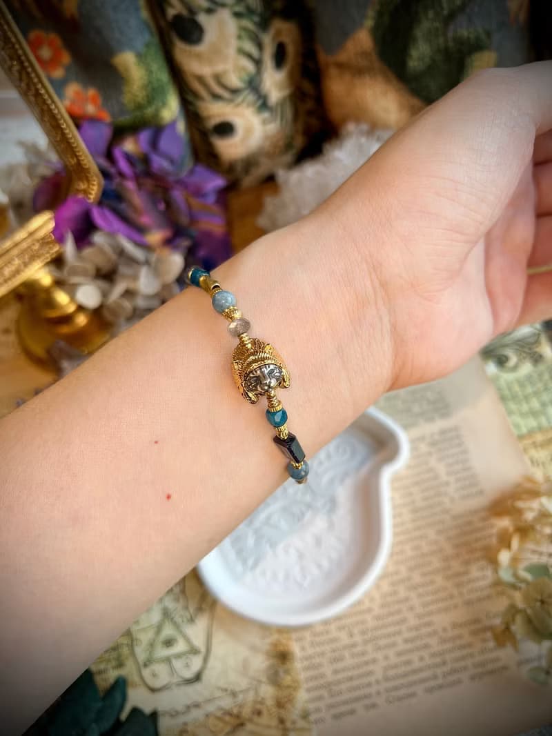 -印地安喵-天然水晶手鏈/黃銅手鍊